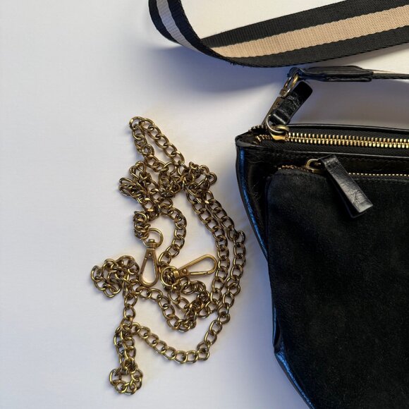 By Anthropologie Modern Two Pouch Vegan Suede and Leather Crossbody - Picture 2 of 5